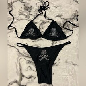 rhinestone skull bikini